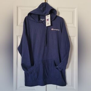 New Champion Navy Blue Lightweight Hoodie Size: Small